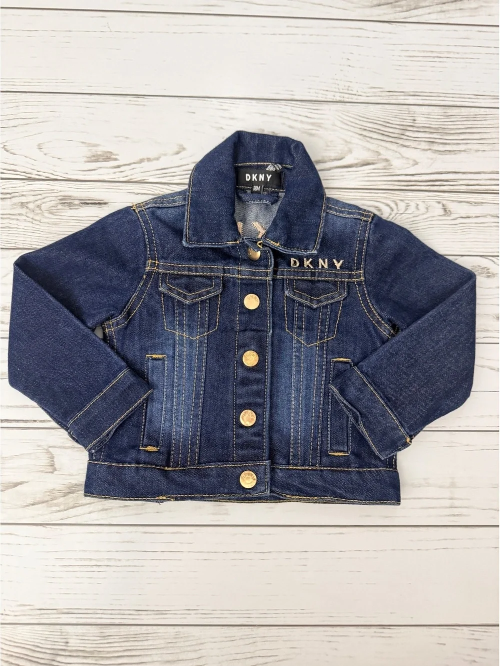 DKNY Girls 18M Dark Wash Denim Trucker Jacket